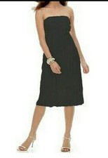 NWT Suzi Chin for Maggie Boutique Black Cocktail Dress Size 4 Strapless Flowy 