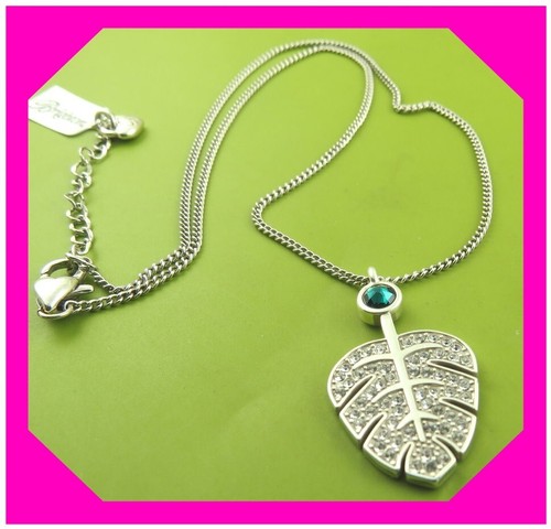 BRIGHTON AFRICA STORIES SAFARI PALM Green Crystal Leaf NECKLACE NWtag $64 50% - Picture 2 of 3