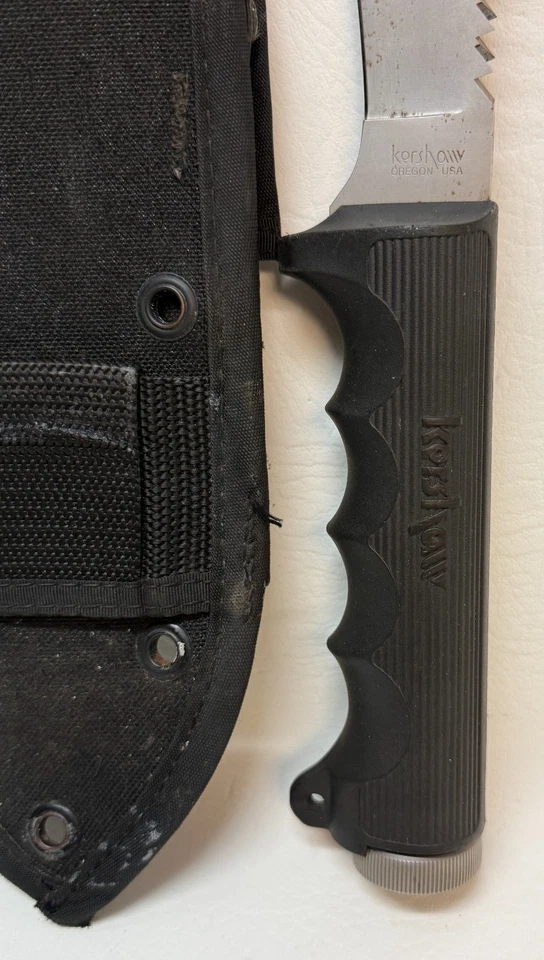 Vintage Kershaw 1005 Saw Tooth Japan Survival Knife & Sheath - Image 2 of 4