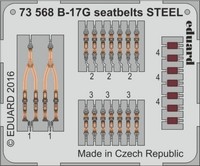 B-17G Seatbelts Steel For Airfix / 1:72 - Eduard 73568