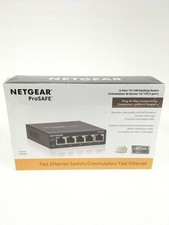 NEW Netgear ProSafe FS105 5-Port 10/100 Desktop Network Switch FREE SHIPPING QTY