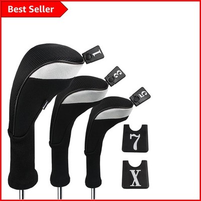 Elegantes 3-teiliges Golf Head Covers Set - passend für 460cc Drivers & Fairwayhölzer