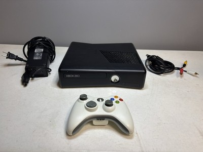 Microsoft Xbox 360 320GB Black Console w/ White Controller, Power/AV Cables