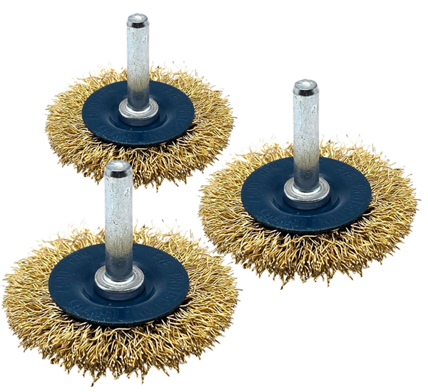 3X ScheibenbüRste RundbüRste 50Mm DrahtbüRste StahlbüRste Schaft Gewellt Encore-image