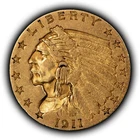1911 G$2.50 Indian Head Gold Quarter Eagle - Authentic US Coin - SKU-G5916