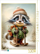 CALVENDO Puzzle Waschb r Weihnachtsmann  1000 Teile Lege-Gr  e 64  48 cm Foto-
