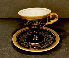Noritake Chiffon 9917 Bone China VTG Espresso Footed Cup And Saucer Japan 2.75x3
