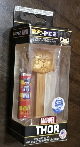 Funko Pop + Pez Thor Gold Marvel Funko Shop Exclusive Dispenser Only 3200 Pieces
