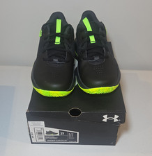 Under Armour UA PS Lockdown 7 Kids' Basketball Sneakers Black Neon Green 3Y