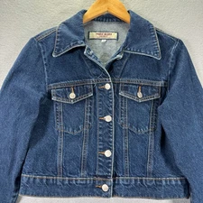 Vintage Paris Blues Denim Jean Jacket Womens Small Blue Dark Wash Made in USA