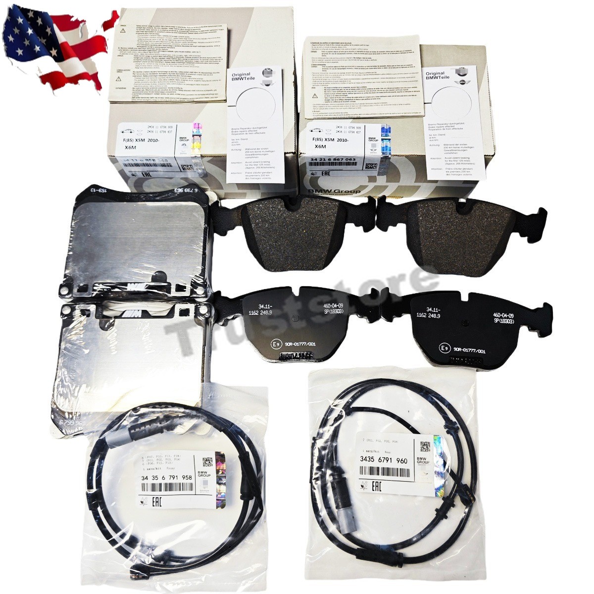 NEW Front Rear Brake Pad Kit 34116858540 For Rolls Royce Ghost Wraith Dawn 