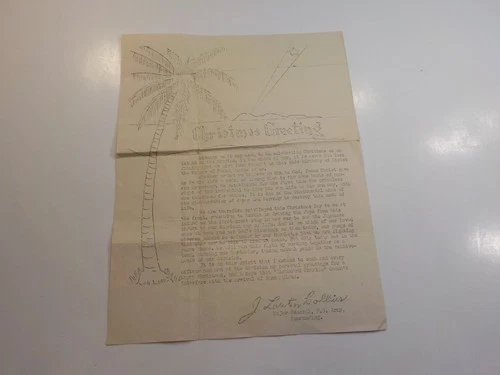 WW2 Christmas Flyer Assist Driving Japanese From Island General Collins War WWII