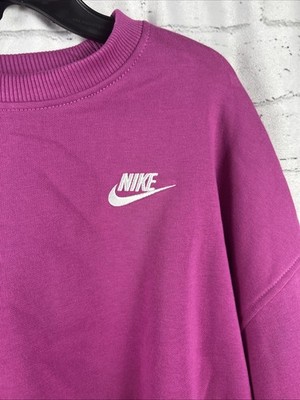 NWT Nike Girls' Boxy Crew-Neck Sweatshirt Size Large FZ9244-518