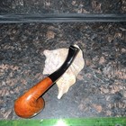 Shamrock Briar Bent Billiard Tobacco Smoking Pipe Wood Bowl w/ Curved Black Stem — photo 3