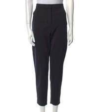 Versace Pants US10 IT46 – Black Cotton Blend, Blue Stripe, Slim Fit