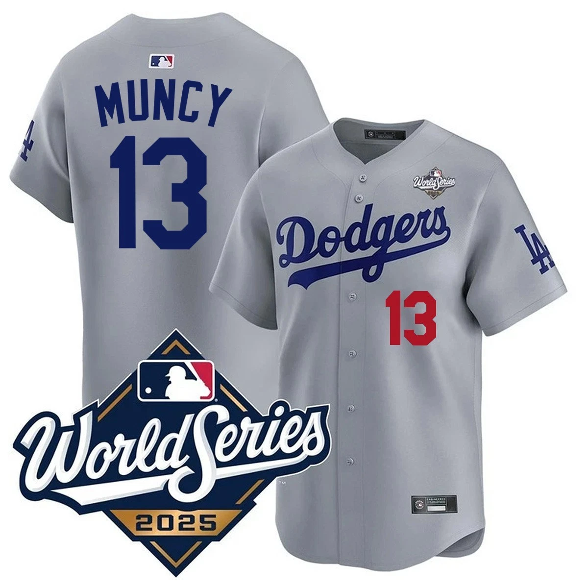 Dodgerss Men's #13 Max Muncy  2025 World Series Home Player Jersey