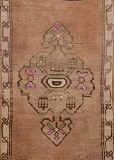 Vintage Wool Anatolian Oriental Foyer Rug Traditional Tribal Accent Carpet 2x3