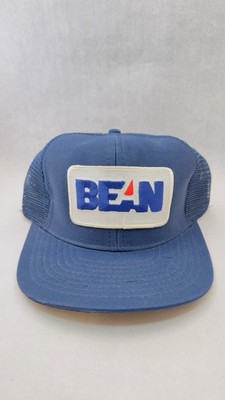 Vintage Trucker Hat BEAN Blue Mesh Snapback Taiwan ROC Designer Award 70s 80s