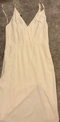 Vestido Prada Midi Sin Mangas Beige Abito Seta Lavata EU 46 100% Seda Nuevo - Imagen 1 de 4