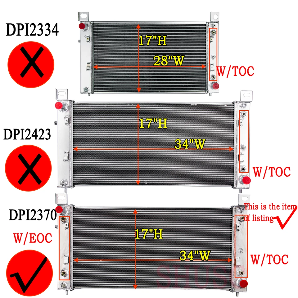 3 Row Radiator Shroud Fan Fit Chevy Silverado Suburban Escalade GMC Yukon 34"W Foto 3 de 4