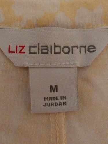 Liz Claiborne women's top size M, sleeveless, color yellow White, machine wash - Picture 5 of 11