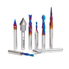 Amana Tool General Purpose CNC Router Bit Set, 8-Piece, 1/4 Inch Shank, AMS-174