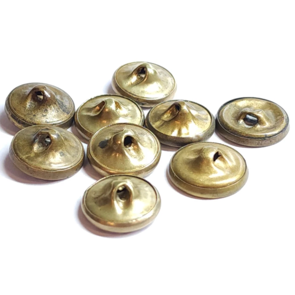 9 Antique Brass Flower Picture Buttons w/ Floral Pewter Overlay ~ 17mm to 18mm - Image 4 of 4