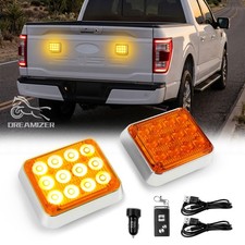 Rechargeable Wireless Amber 12 Led Strobe Light Magnetic Hazard Warning Remote