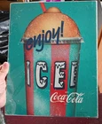 Rare Vintage COCA-COLA "ENJOY ICEE" Cardboard SIGN...COOL!