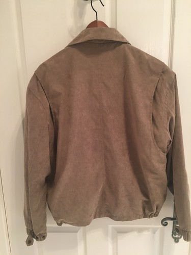 Weatherproof Mens Medium Short Bomber Jacket Beige Micro Suede NEVER WORN - Picture 4 of 9