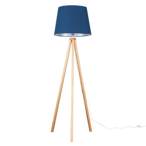 Trípode moderno de madera con luz lámpara de piso iluminación estándar tono algodón bombilla LED A+ - Imagen 6 de 47