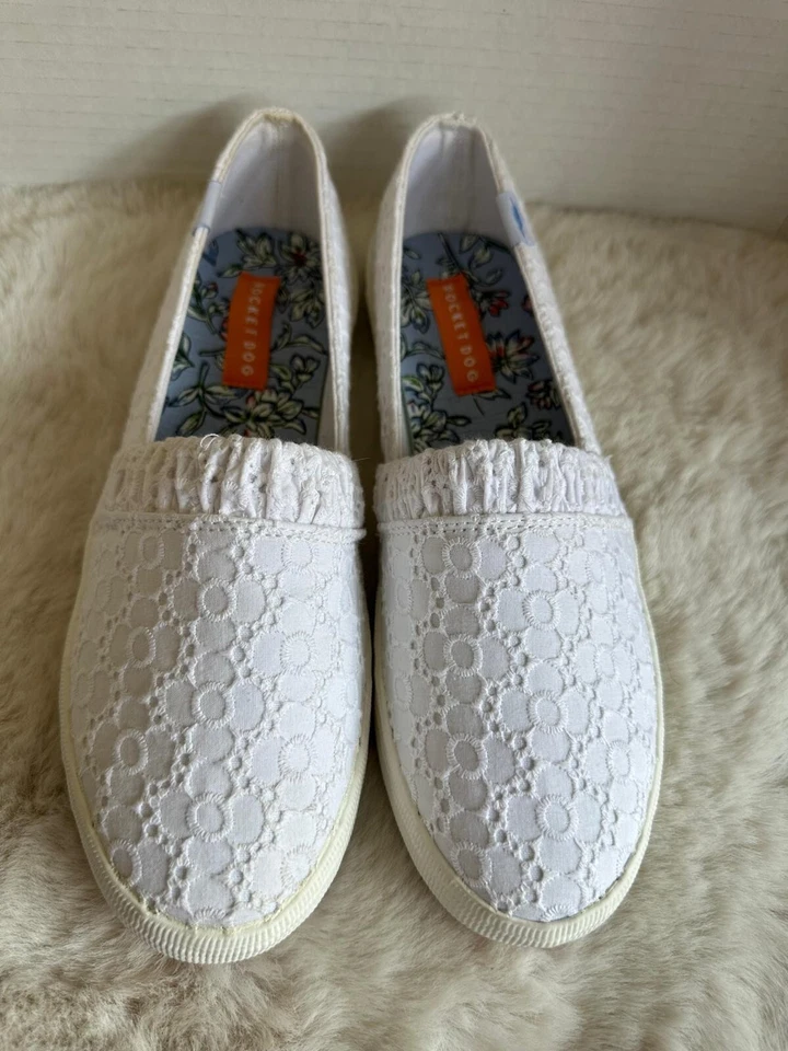 Zapatos sin cordones Rocket Dog Clea bonitos pétalos para mujer talla 10 blancos mocasines cómodos Foto 3 de 4