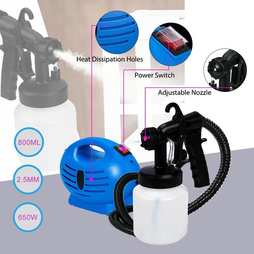 650W Electric Paint Sprayer 800ML Handheld HVLP Spray Gun Home Power Painter - Picture 3 of 17