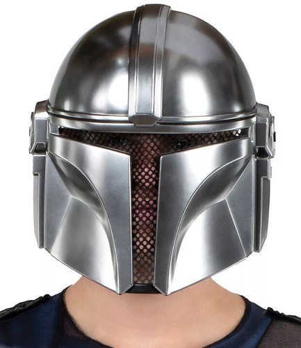Disney Star Wars The Mandalorian Adult 1/2 Plastic Mask Jazwares Gray Black New - Picture 6 of 6