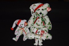 Ty 1998 HOLIDAY TEDDY BUDDY, BEANIE 1998 HOLIDAY JINGLE 1998 HOLIDAY,SET OF 3
