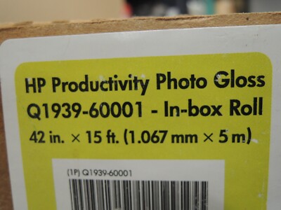NEW HP Productivity Photo Gloss Plotter Paper Q1939A 42in x 15ft Q1939-60001