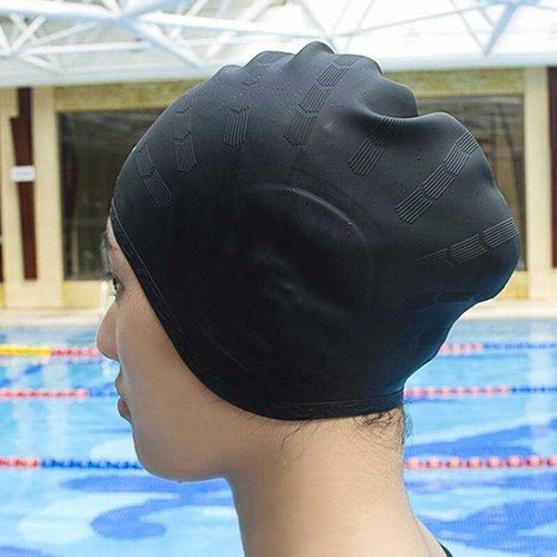 Adults High Elastic Swimming Caps Men Women Waterproof Swimming Pool Cap - Picture 4 of 16