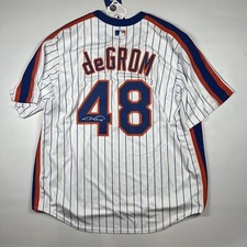 New York Mets Jacob deGrom Signed Throwback Majestic Cool Base Jersey Size XL