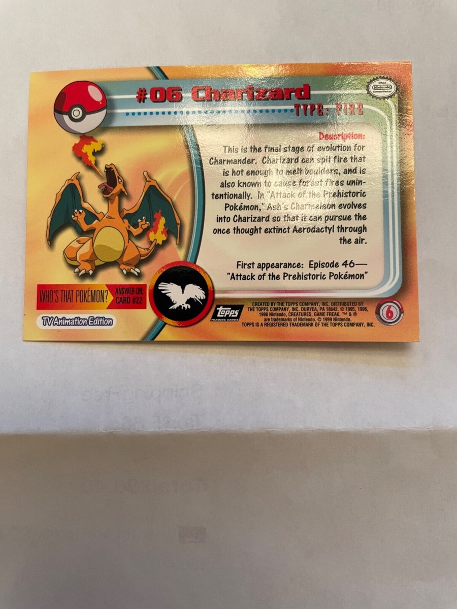 Pokemon #06 CHARIZARD Single card in excellent condition | eBay