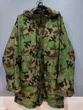ROK South Korea Army Woodland Camo Waterproof Raincoat Jacket Nylon