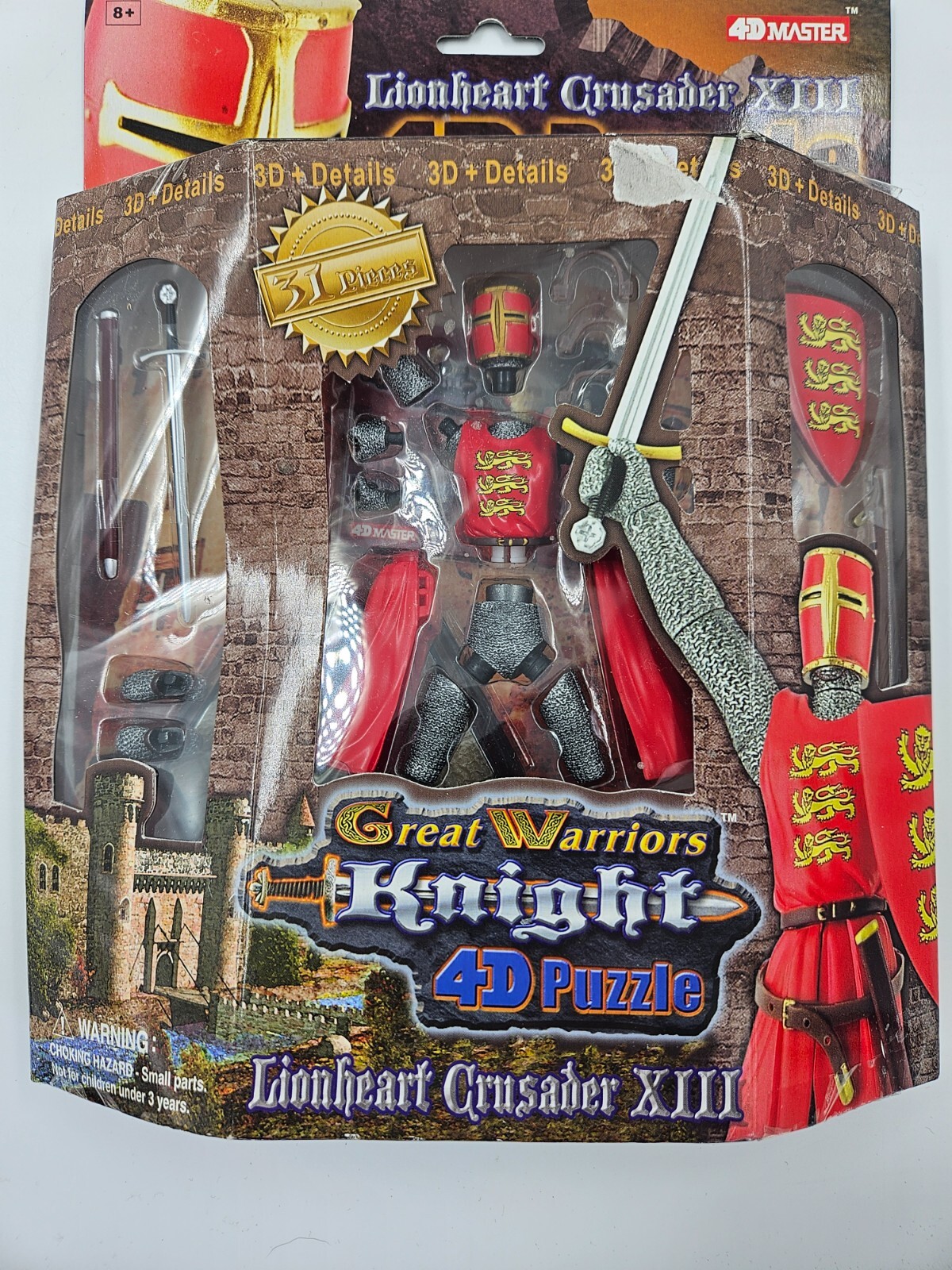 Lionheart Crusader XIII Great Warriors Knight 4D Puzzle Master 2005 Figure NIB-image