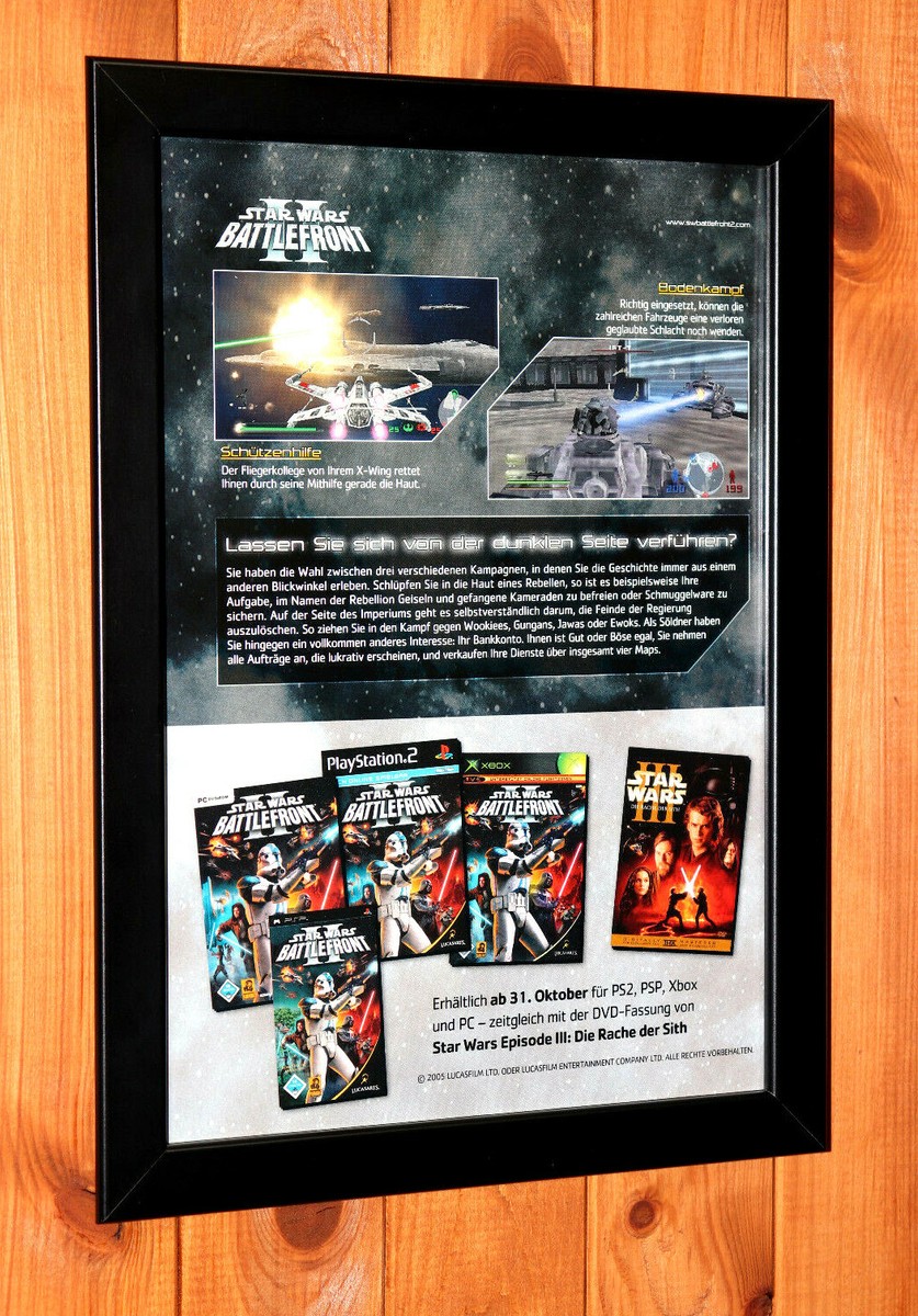 Star Wars Battlefront II PS2 Xbox Vintage Small Poster Vintage Ad