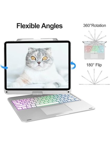 Touch iPad Pro 12.9 Hülle mit Tastatur, Keyboard Case für iPad Pro 12,9 Zoll 5. - Bild 2 von 7