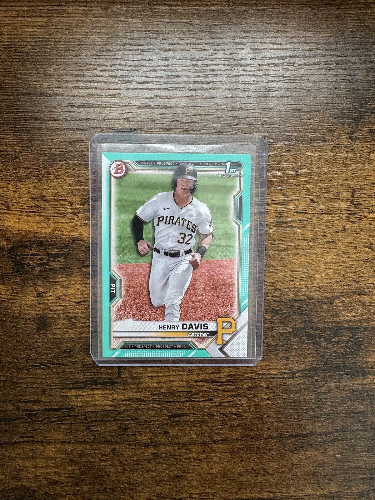 2021 Bowman Draft Henry Davis 1st Prospect Aqua Paper Parallel /199 Pirates BD48