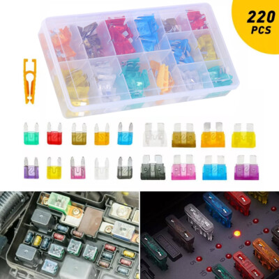 220pcs Mini Standard Blade Fuse Assortment Auto Car Truck Fuses Kit ATC / ATM