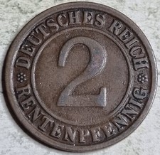 Weimar Republic 1923-D 2 Rentenpfennig