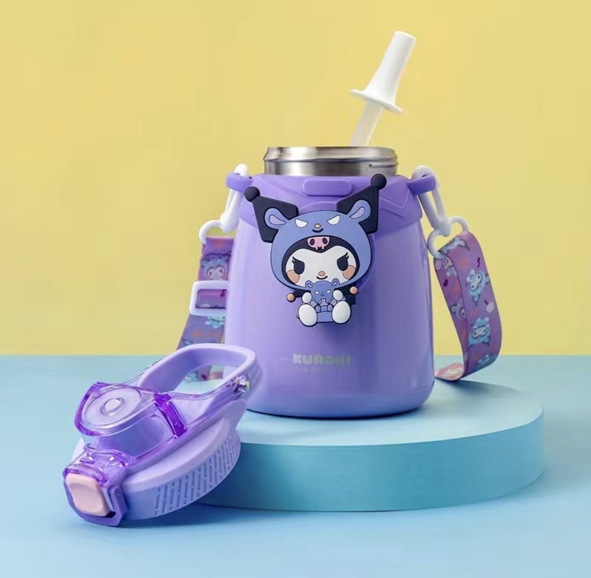 Kuromi Sanrio Miniso Thermos 1000ml Insulated Steel Kawaii Water