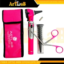 FIBER OPTIC Otoscope Examination LED Diagnostic ENT SET Kit-+1BULB+ALLIGATOR FCP