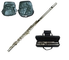 Merano Silver Flute with Carrying Case Music Sheet Bag Accessories