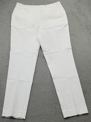 Greg Norman Golf Performance Pants Women 4 White Rayon Slim Straight Leg Pull On